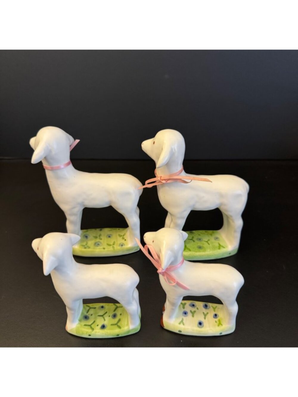 Vintage Dept 56 Sheep Lamb Family Figurines Set of 4 Farmhouse Made in Japan - Picture 2 of 14